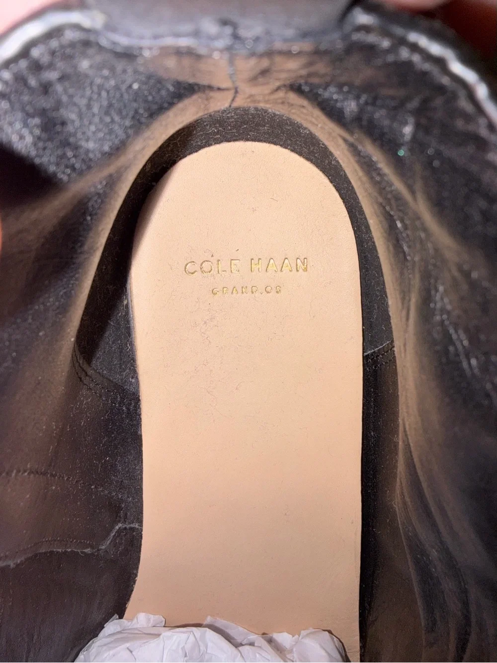 Cole Haan Black Nubuck Ankle Booties with Block Heel